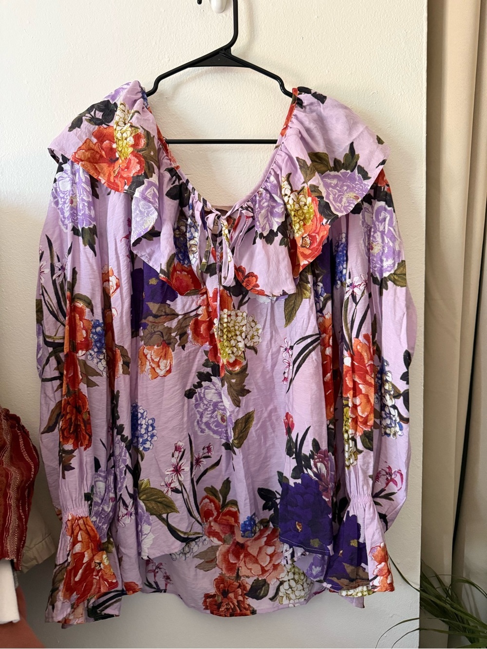 H&M Lavender Off-Shoulder Floral Ruffle Top - Picture 3 of 7